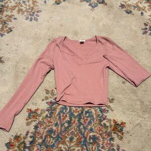 Women's Pink Ribbed Top